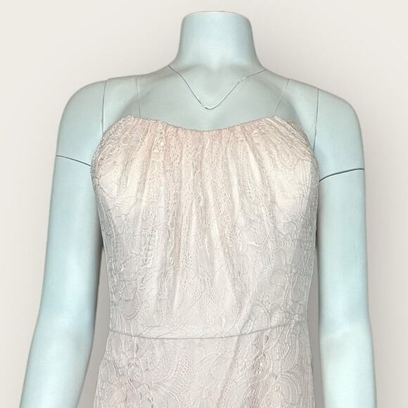 NWT | Dessy Collection | Florentine Lace Strapless Maxi | Blush | Size 12 - Picture 7 of 15